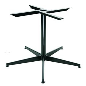 Locally made 5-star foot dining table base with a fully welded black steel frame, designed for hospitality use in cafés, bistros, and restaurants. Provides strong, stable support for commercial tabletops.