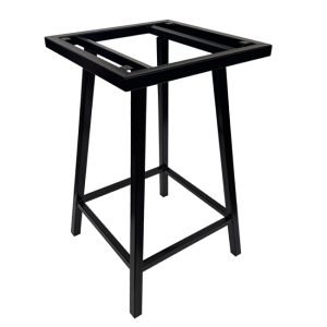 Locally made high bar table frame with a fully welded black steel construction, designed for hospitality venues such as bistros, pubs, and sports bars. Ideal for supporting bar-height dining tables in commercial settings.