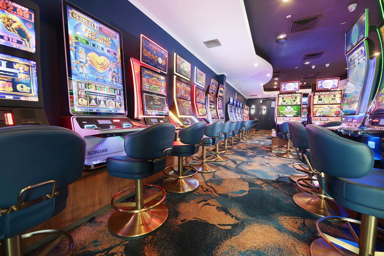 Casino Stool, Gaming Room, Pokie Bases, Decorative screens, Fit out